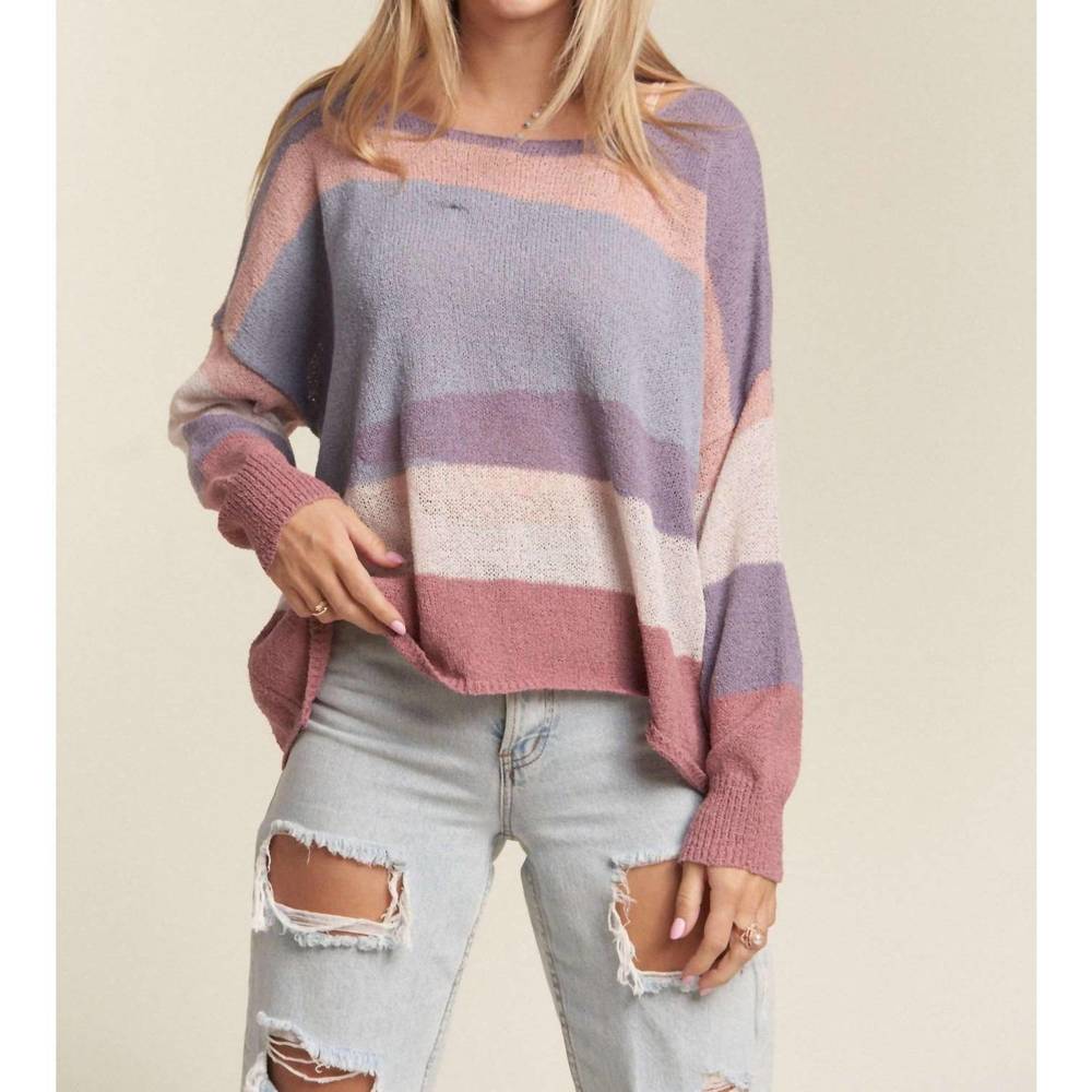 NEW ADORA multi stripe sweater in multi